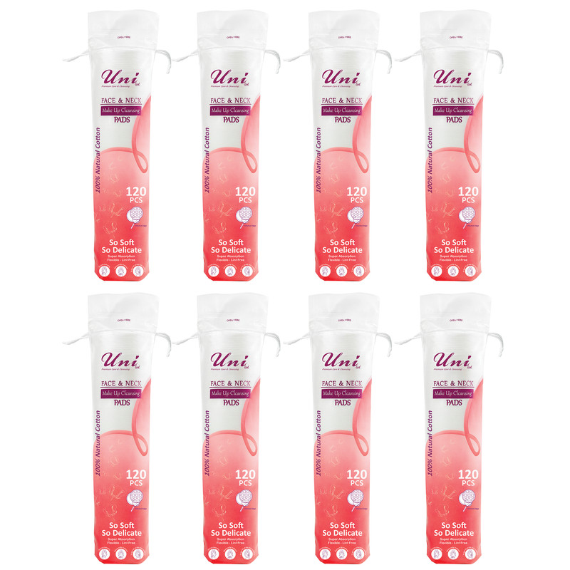 پد پاک‌کننده آرایش صورت یونی لد مدل  Ultra Soft.Cotton Silk هشت بسته 120 عددی