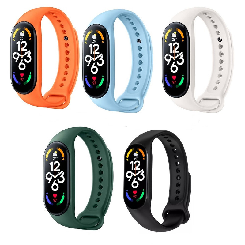 بند مدل RAINBOW کد 01 مناسب برای مچ بند هوشمند شیائومی Mi Band 7 مجموعه 5 عددی