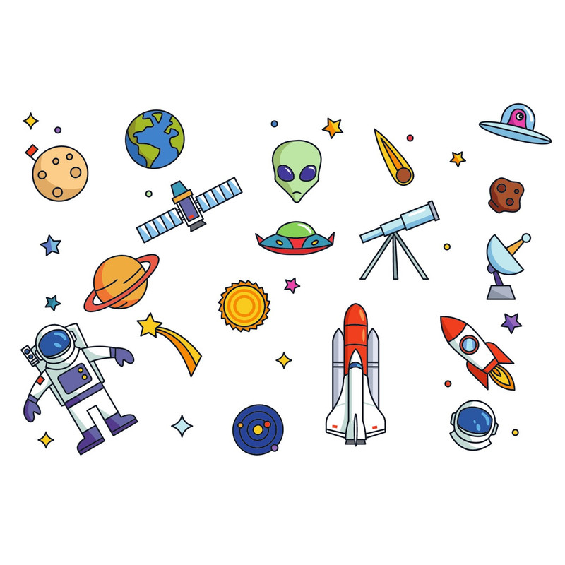 استیکر لپ تاپ مدل space مجموعه 20 عددی