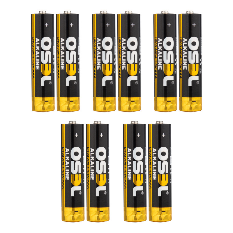 باتری نیم قلمی اوسل مدل Alkaline LR03 AM-4 بسته 10 عددی