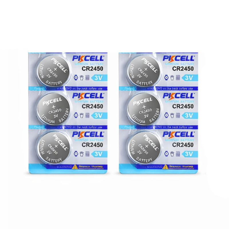 باتری سکه ای پی‌کی سل مدل CR2450 ولتاژ 3V مجموعه 6 عددی