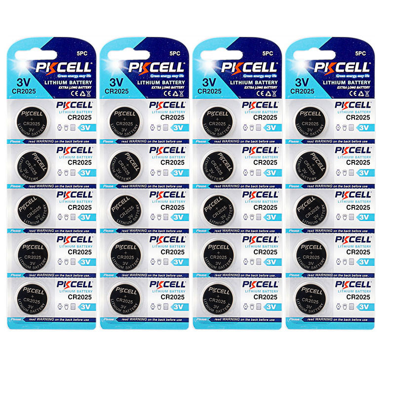 باتری سکه ای پی‌کی سل مدل CR2025 3V Lithium Manganese بسته 20 عددی