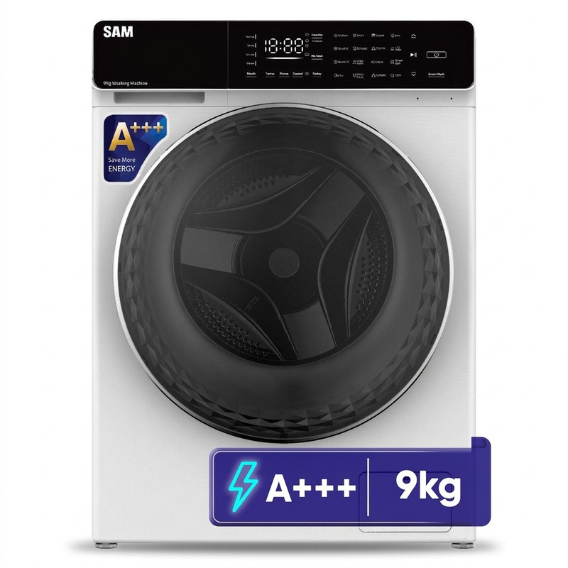 ماشین لباسشویی 9 کیلوگرم اتوماتیک سام مدل DD-P1485/W