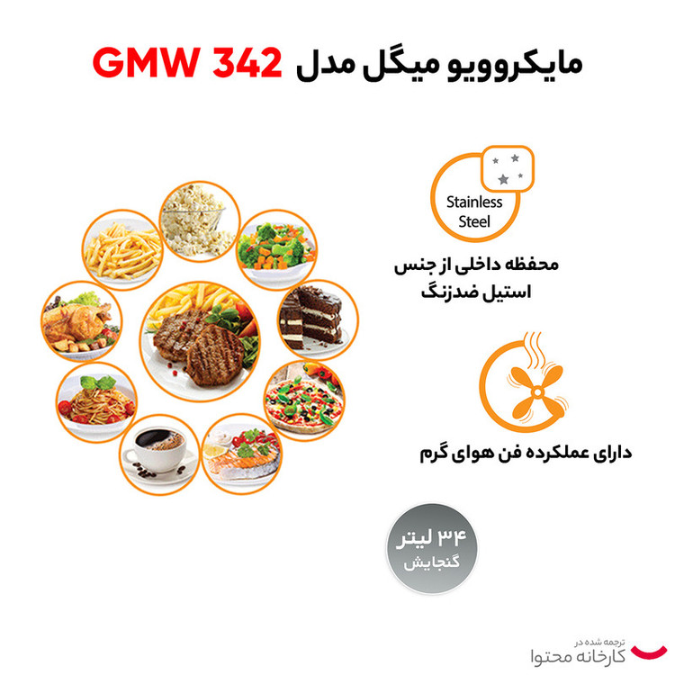 مایکروویو 34 لیتر میگل مدل GMW 342