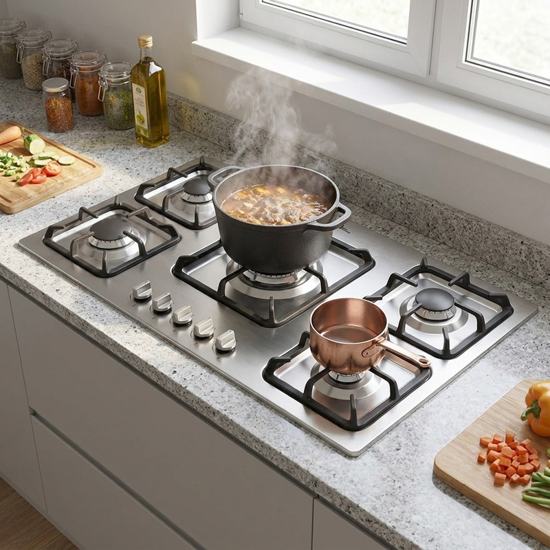 اجاق گاز صفحهای پنج شعله اخوان مدل V32