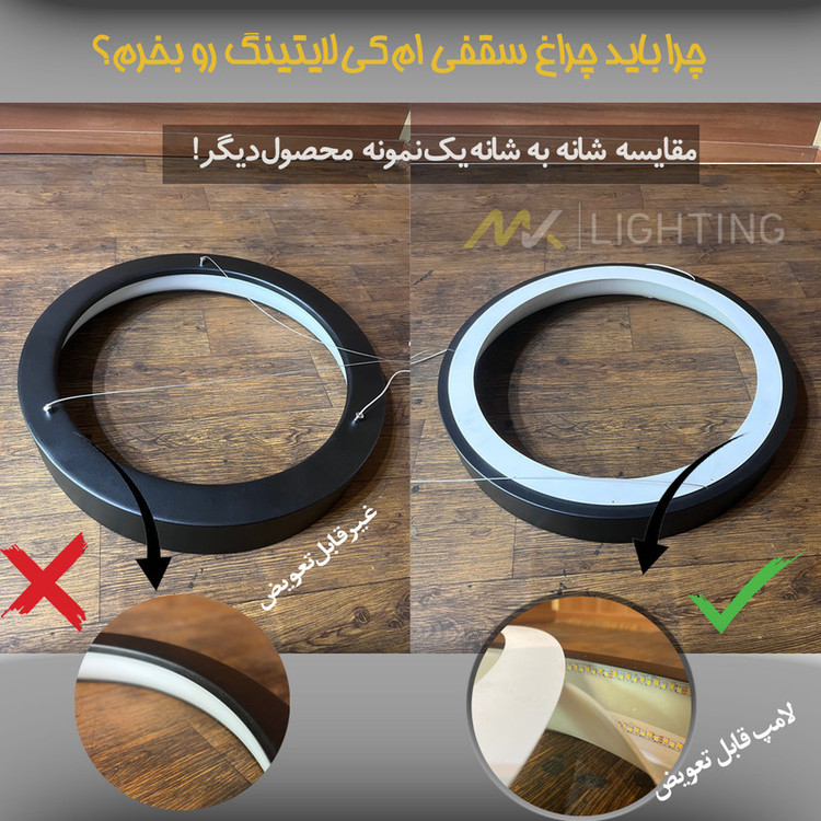 لوستر ام کی ای لایتینگ مدل مدرن کد Ringo40