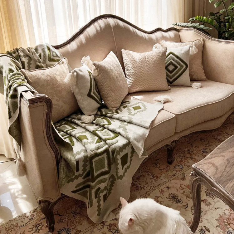 شال مبل مدل پانچدوزی کد 1 سایز 170×140 سانتیمتر