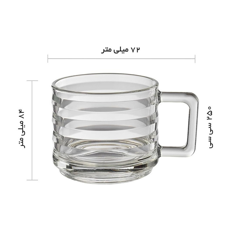 لیوان پاشاباغچه مدل Bricks کد 55833 بسته شش عددی