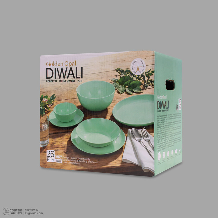 سرویس غذاخوری اوپال 26 پارچه 6 نفره گلدن اوپال مدل Diwali