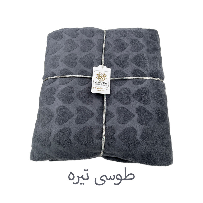 پتو مسافرتی 1 نفره کوکو جم مدل رافائل طرح قلبی سایز 200x160 سانتیمتر