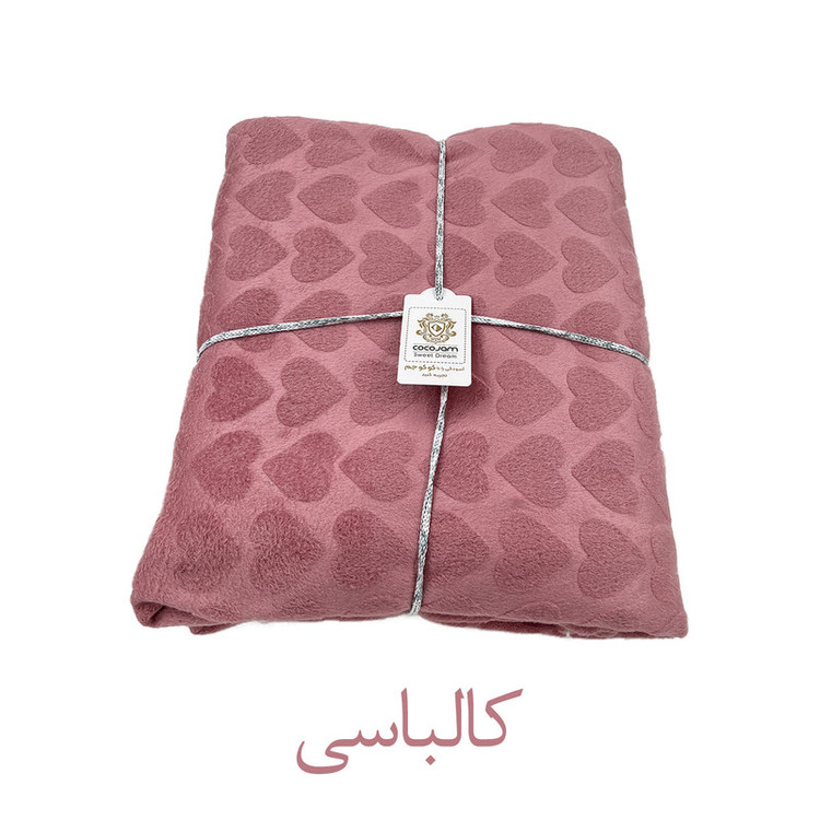 پتو مسافرتی 1 نفره کوکو جم مدل رافائل طرح قلبی سایز 200x160 سانتیمتر