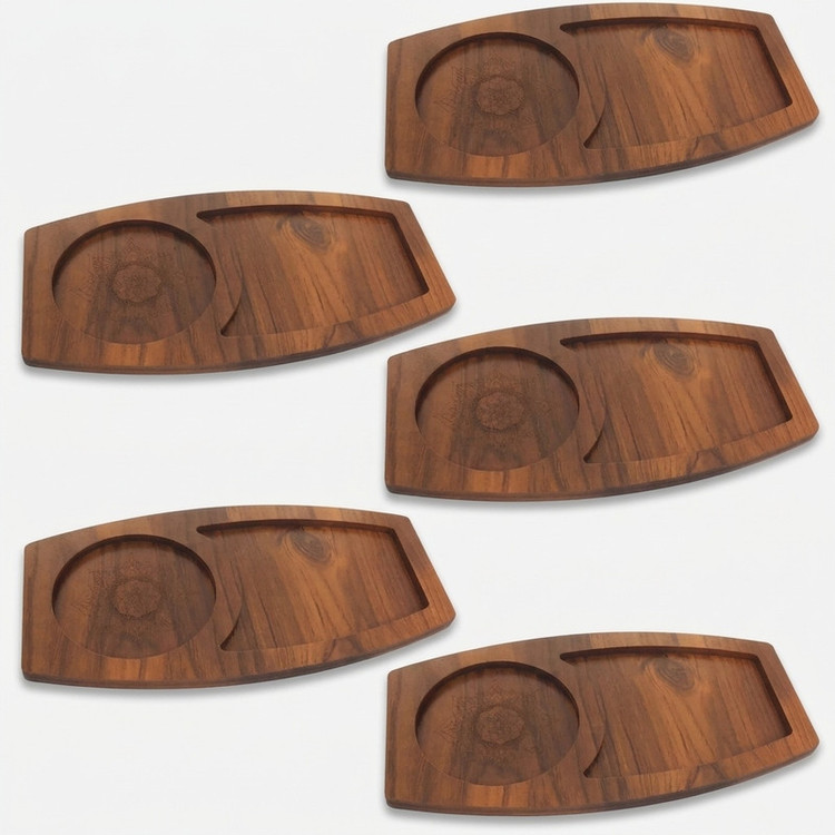 تخته سرو دکوماتوس مدل رز کد ZL2 از جنس MDF، قطر 9 میلیمتر، مناسب سرو قهوه و چای همراه کیک و شیرینی، شستشو با دست، بسته 5 عددی