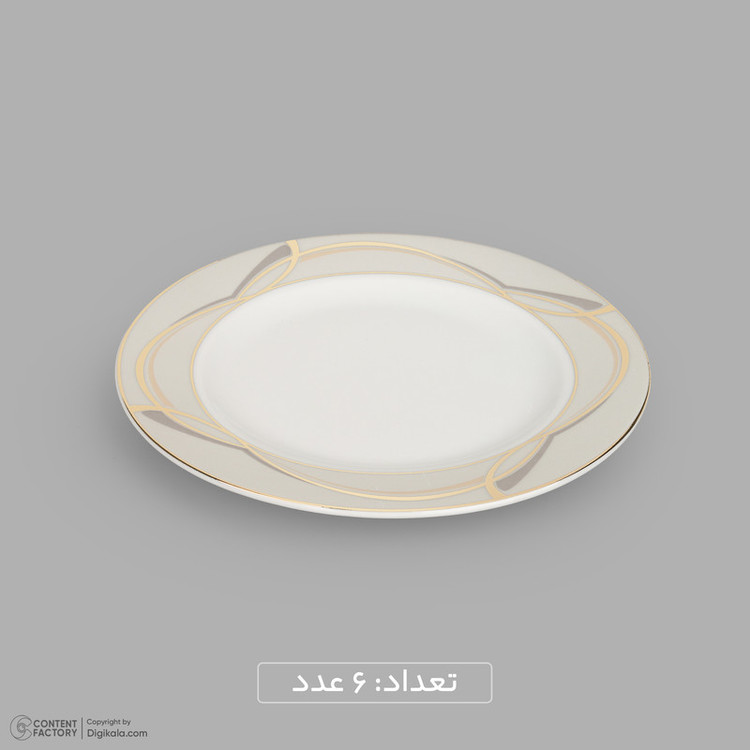 سرویس 20 پارچه چینی دینووا ساینا طرح گرد نسخه 6، قابل شستشو با دست و ماشین ظرفشویی، شامل 6 بشقاب غذاخوری، 6 بشقاب خورشخوری، 6 پیشدستی، ظرف سرو پنیر و تخته سرو