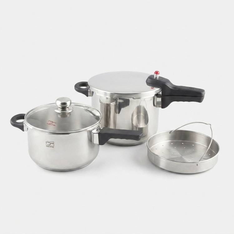 زودپز دوقلو پارس استیل مدل کف سه لایه گنجایش 6 و 4.5 ليتر