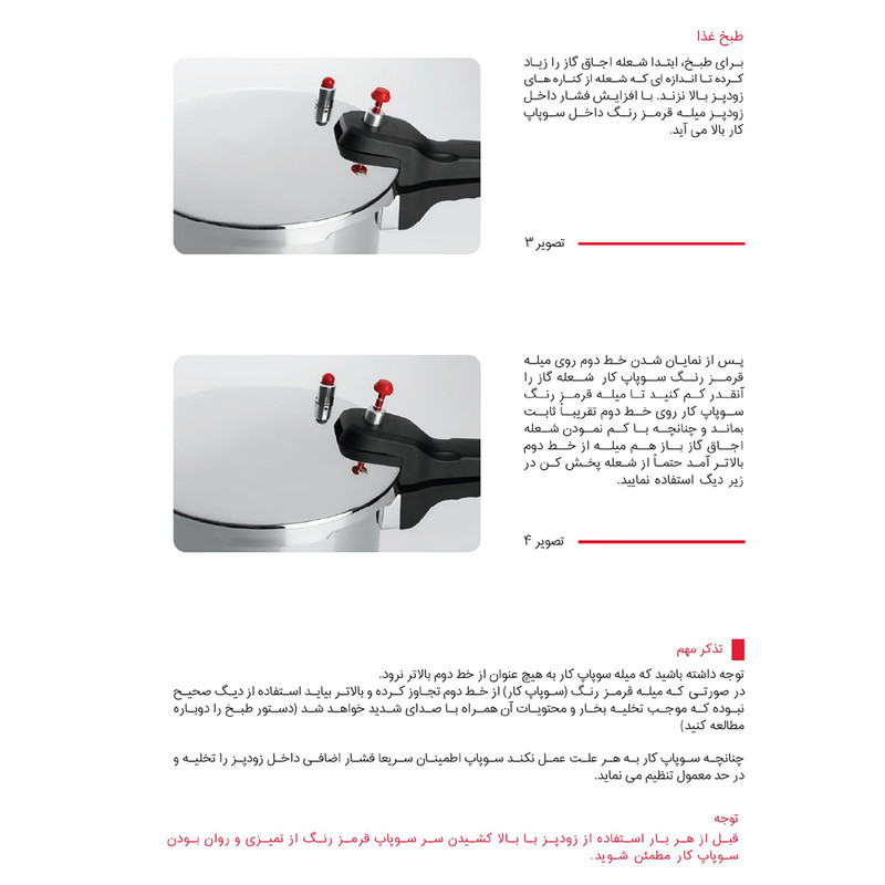 زودپز دوقلو پارس استیل مدل کف سه لایه گنجایش 6 و 4.5 ليتر