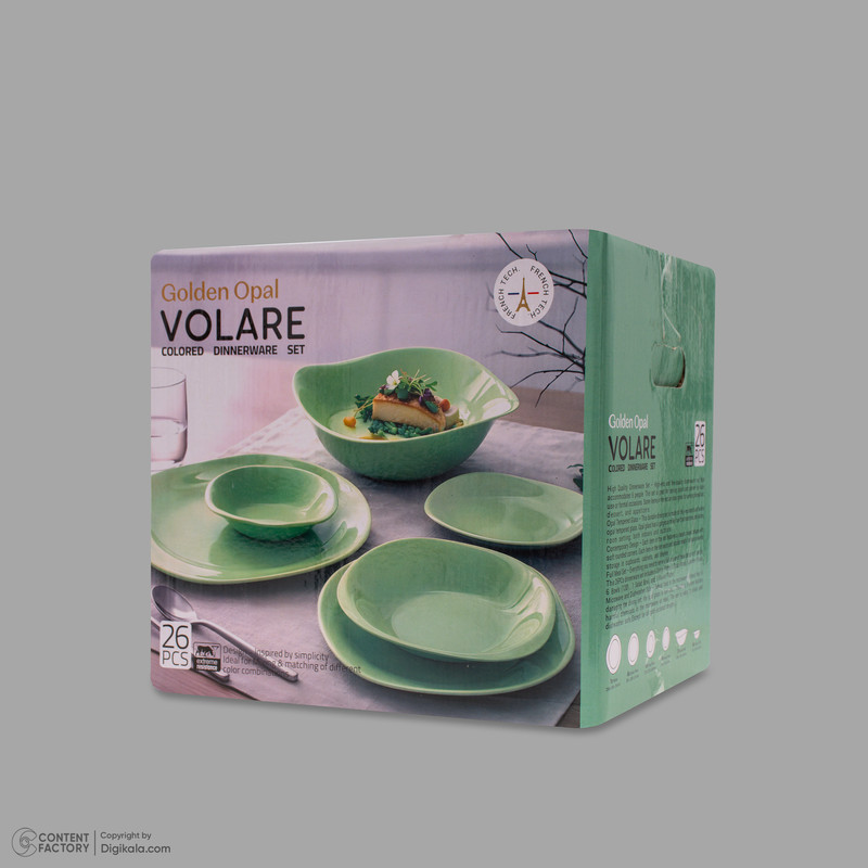 سرویس غذاخوری اوپال 26 پارچه 6 نفره گلدن اوپال مدل Volare