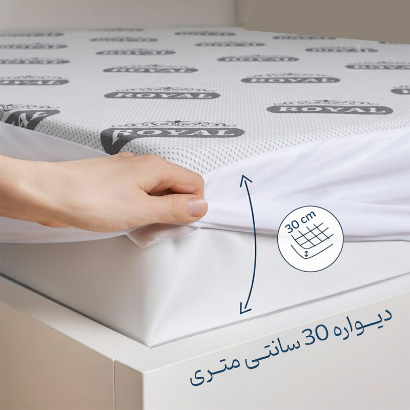 محافظ تشک رویال مدل ضد آب ساردونیا یک نفره سایز 200×90 سانتی متر