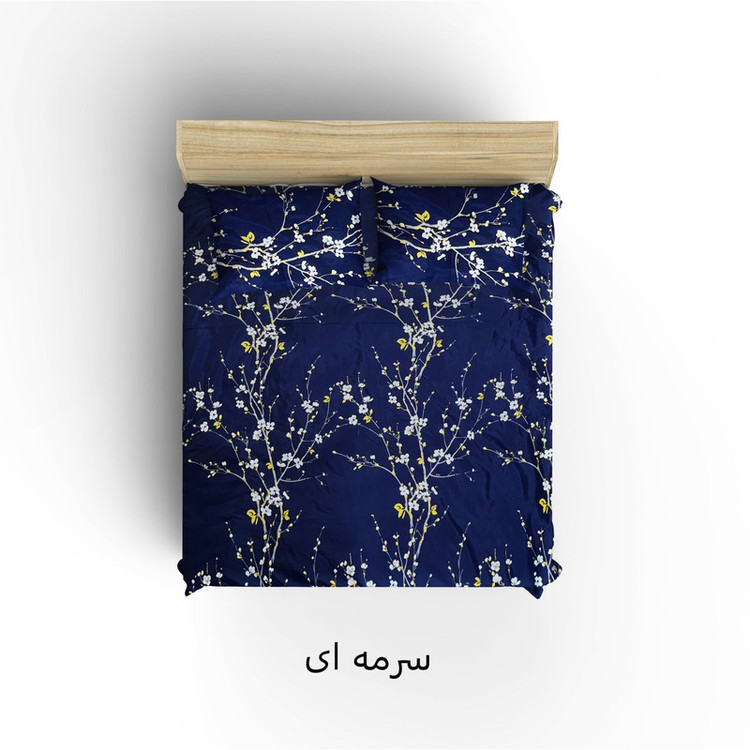 سرویس ملحفه کوکو جم مدل دیجی گل یخ دو نفره سه تکه
