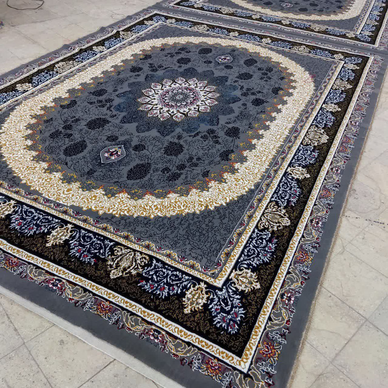 فرش ماشینی تاج و تخت کد 4005980 سیتا زمینه فیلی یک جفت