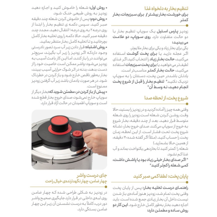 زودپز دوقلو پارس استیل مدل وستا گنجایش 4 و 6 لیتر