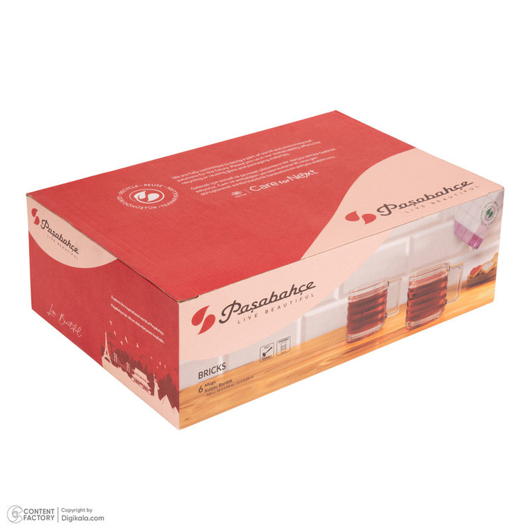 استکان پاشاباغچه مدل BRICKS 550005 بسته 6 عددی