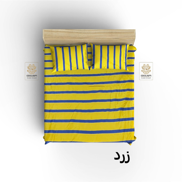 سرویس ملحفه کوکو جم مدل یلو کالم دونفره 3تکه