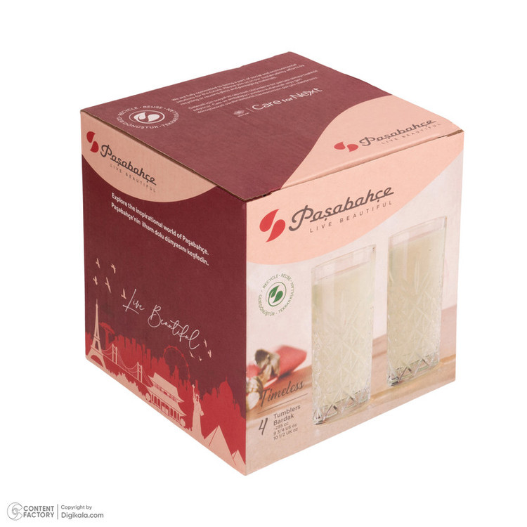 لیوان پاشاباغچه مدل Timeless 52820 بسته 4 عددی