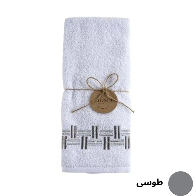 حوله دستی لوماتوس مدل حاشیه گلدوزی خط موازی سایز 80x40 سانتی متر