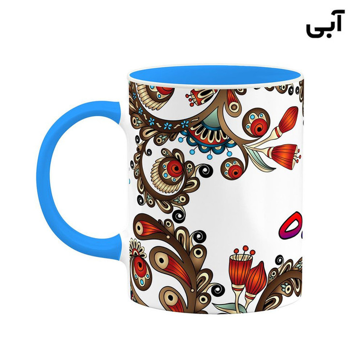 ماگ کاکتی مدل اسم داننده طرح سنتی گل و بته کد mgh44948