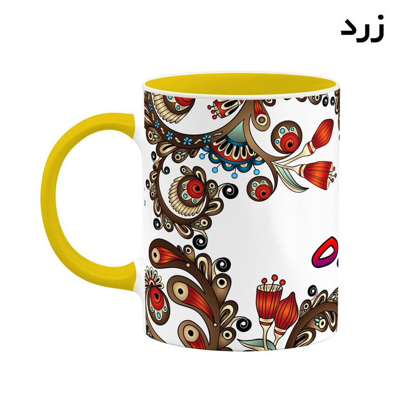 ماگ کاکتی مدل اسم داننده طرح سنتی گل و بته کد mgh44948