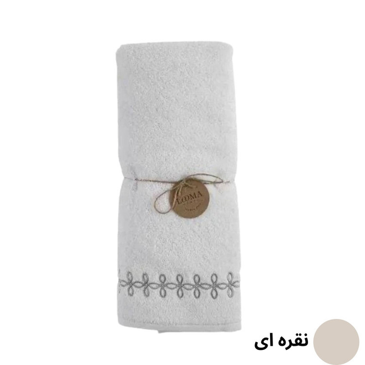 حوله دستی لوماتوس مدل حاشیه گلدوزی گلبرگ سایز 80x40 سانتی متر