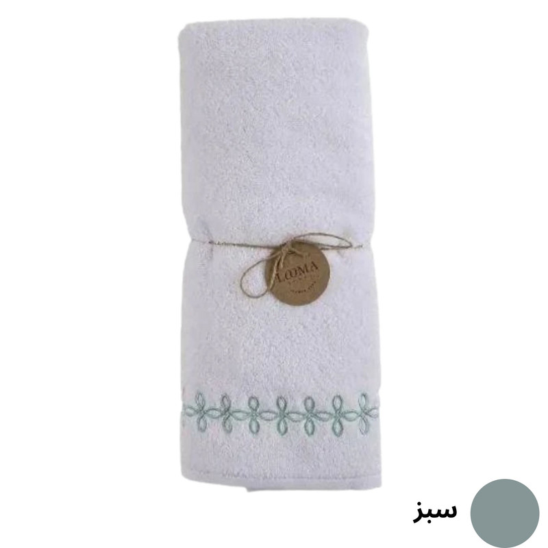 حوله دستی لوماتوس مدل حاشیه گلدوزی گلبرگ سایز 80x40 سانتی متر