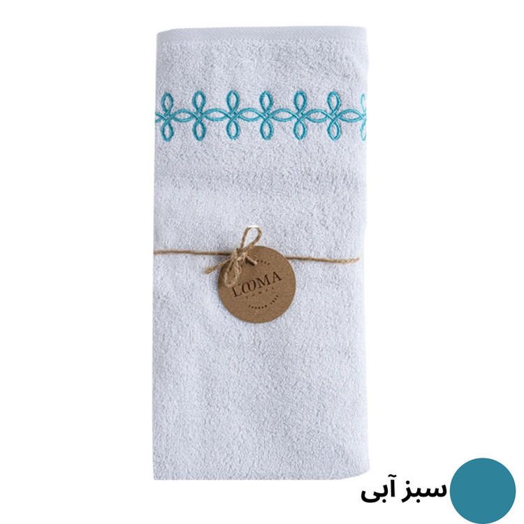 حوله دستی لوماتوس مدل حاشیه گلدوزی گلبرگ سایز 80x40 سانتی متر