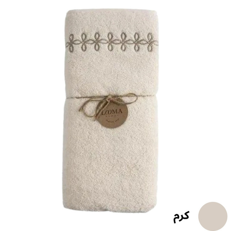 حوله دستی لوماتوس مدل حاشیه گلدوزی گلبرگ سایز 80x40 سانتی متر