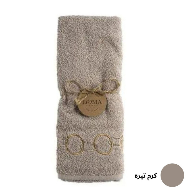 حوله دستی لوماتوس مدل حاشیه گلدوزی زنجیره سایز 80x40 سانتی متر