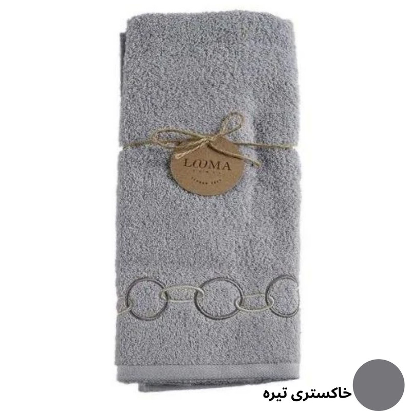 حوله دستی لوماتوس مدل حاشیه گلدوزی زنجیره سایز 80x40 سانتی متر