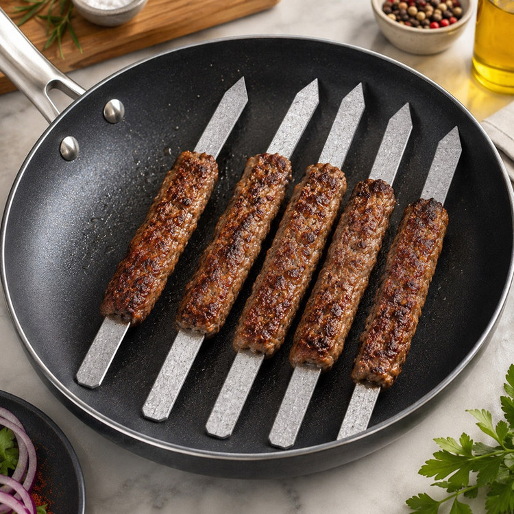 سیخ کباب مدل ماهیتابه ای گالوانیزه بسته 6 عددی