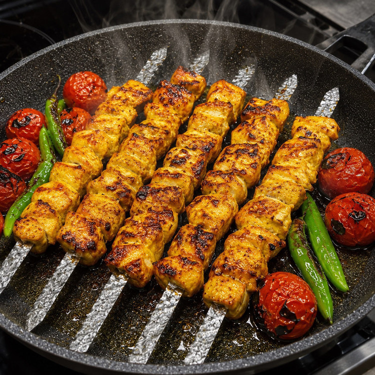 سیخ جوجه مدل ماهیتابه ای گالوانیزه بسته 6 عددی