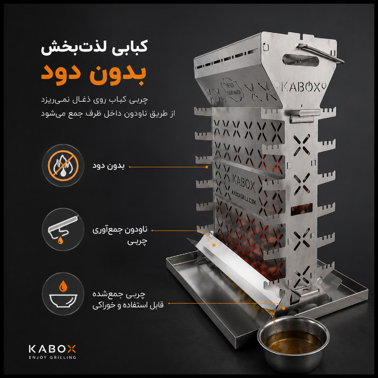 کباب پز ذغالی کاباکس کد W36