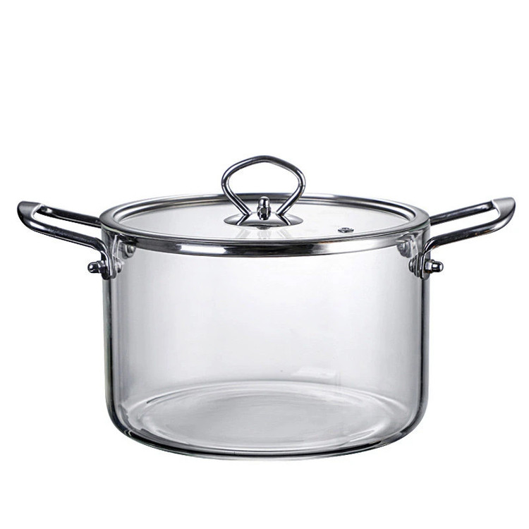 قابلمه پیرکس مدل شعله مستقیم دسته استیل کد 3.5L سایز 20