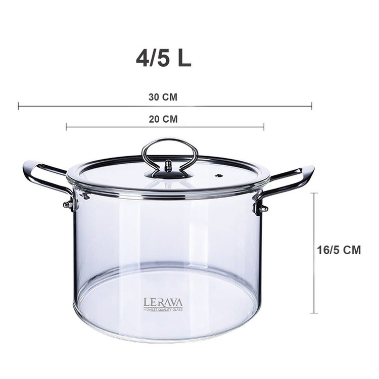 قابلمه لراوا مدل شیشه ای کد 4/5L سایز 20