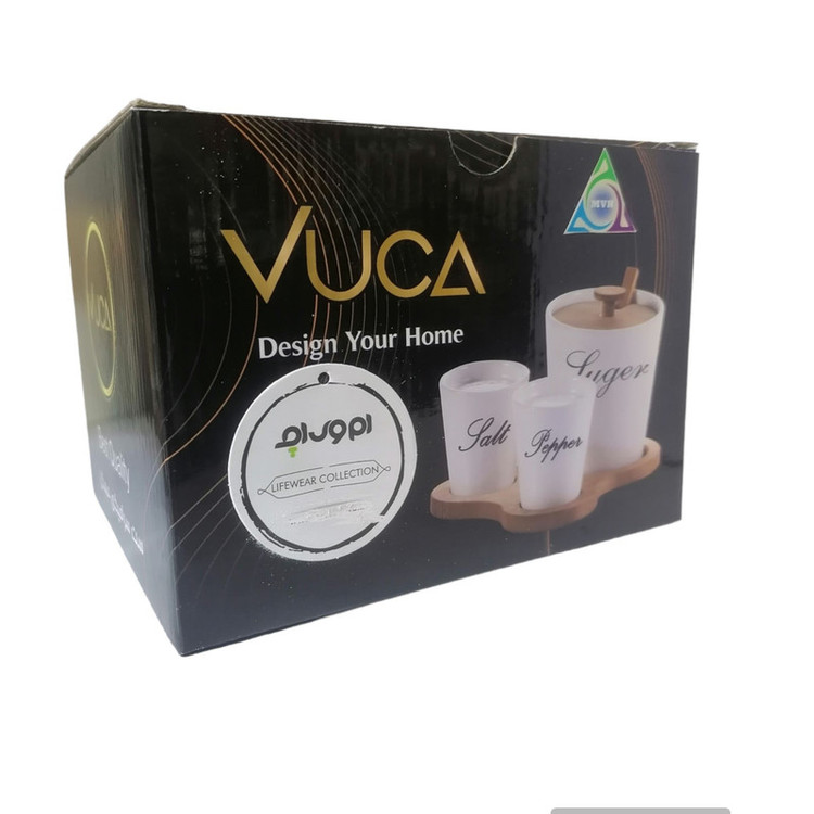 نمکدان و فلفل پاش و شکرریز ام وي اچ گلس اند پلاستيكس مدل VUCA