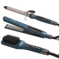 اتو مو حرفه ای رومئو مدل RM-5550 به همراه برس حرارتی و فر کننده مو مجموعه سه عددی