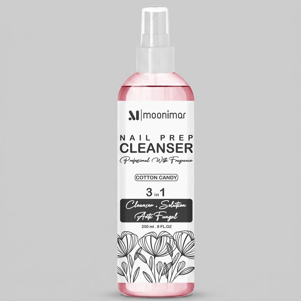 کلینزر کاشت ناخن مونیمار مدل cotton candy حجم 250 میلی لیتر