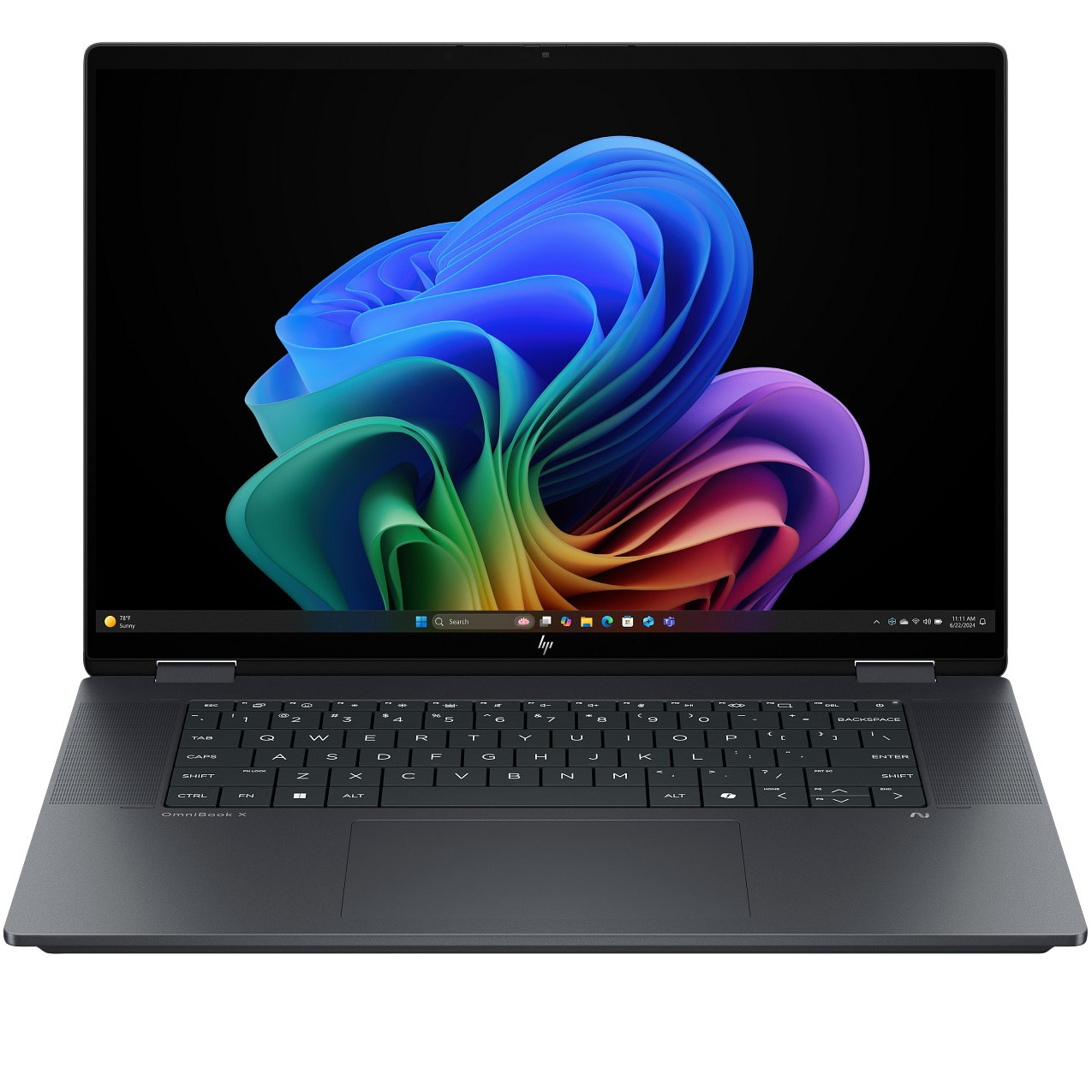 لپ‌تاپ 16 اینچی اچ‌پی مدل OmniBook X Flip 16-as0023dx، پردازنده Core Ultra 7-256V، رم 16 گیگابایت LPDDR5X، حافظه SSD با ظرفیت 1 ترابایت، نمایشگر لمسی چرخش 360 درجه و پشتیبانی از قلم